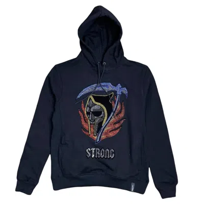 Roku Studio Men's Rhinestone Strong Reaper Hoodie In Black In Blue