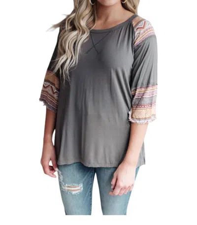 Pol Balboa Tunic Top In Slate In Grey
