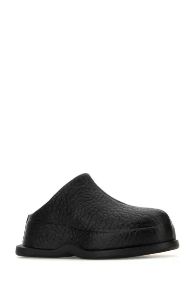 Alexander Mcqueen Black Wave Slides In Black