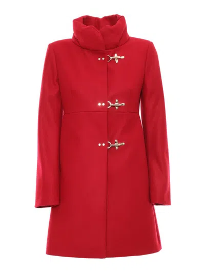 Fay Romantic Lined Coat In Red
