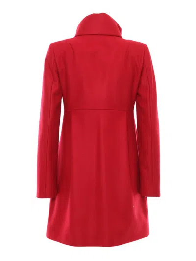 Fay Romantic Lined Coat In Red