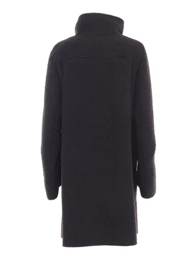 Fay Long Wool Double-breasted Coat In Black