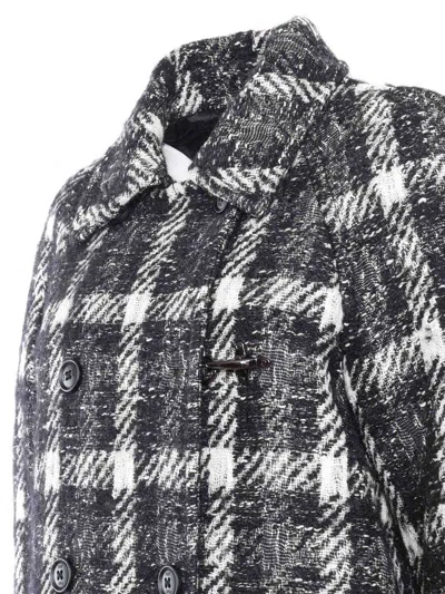 Fay Double Breasted Jacqueline Coat + Hook In Black