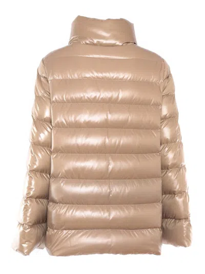 Fay Nylon Down Jacket With Hook In Beige