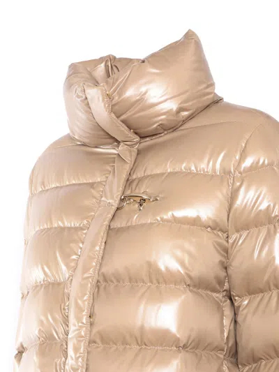 Fay Nylon Down Jacket With Hook In Beige