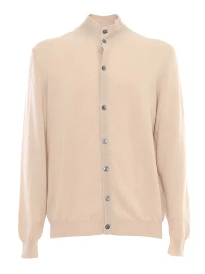 Fedeli Cardigan Favonius In Cashmere Sabbia Uomo In Gold