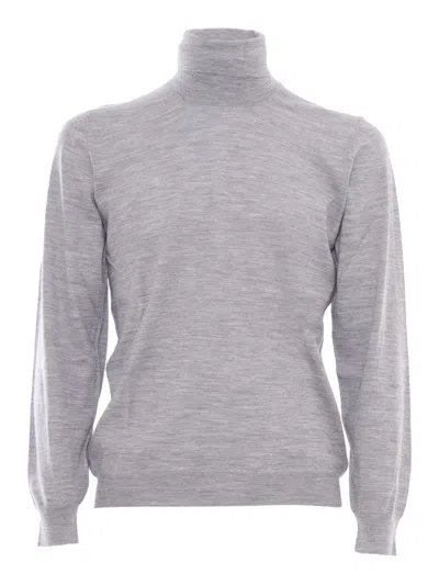 Fedeli Turtle Neck L/s Knitted Sweater Man In Multicolor