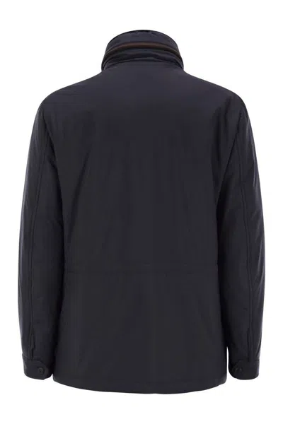 Fedeli Long-sleeved Cotton Jacket In Blue