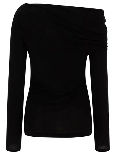 Givenchy Women Top With Draped Collar In Black