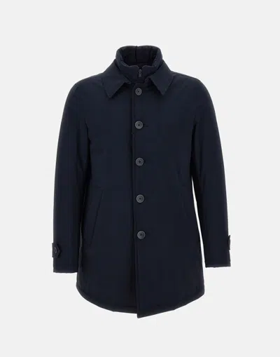 Herno Technical Polyamide With Goose Down Padding Down Jacket In Blue