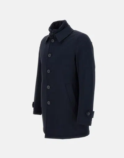 Herno Technical Polyamide With Goose Down Padding Down Jacket In Blue