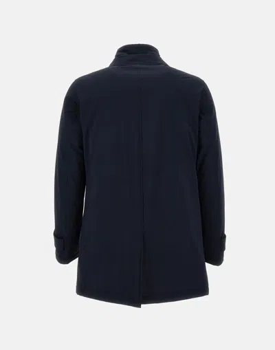 Herno Technical Polyamide With Goose Down Padding Down Jacket In Blue