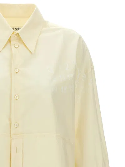 Shop Mm6 Maison Margiela Logo Print Shirt In White