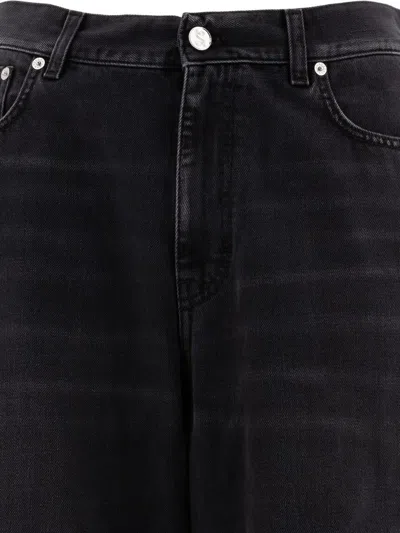 Séfr Washed Wide-leg Jeans In Black