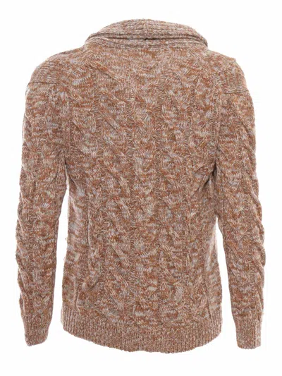 Sette Fili Cashmere Braided Cardigan In Brown
