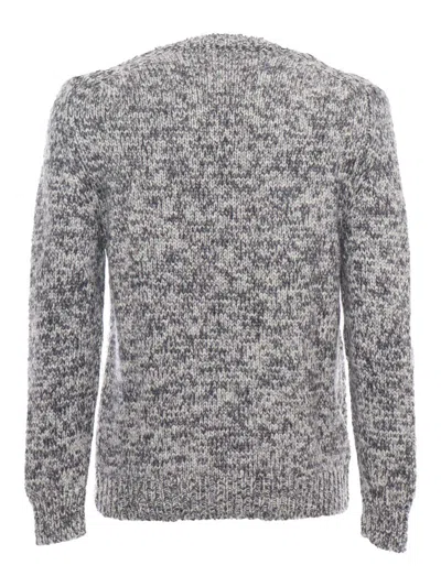Sette Fili Cashmere Over Fit Printed Sweater In Gray