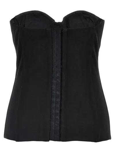 Shop Vetements 'molleton Corset' Top In Black