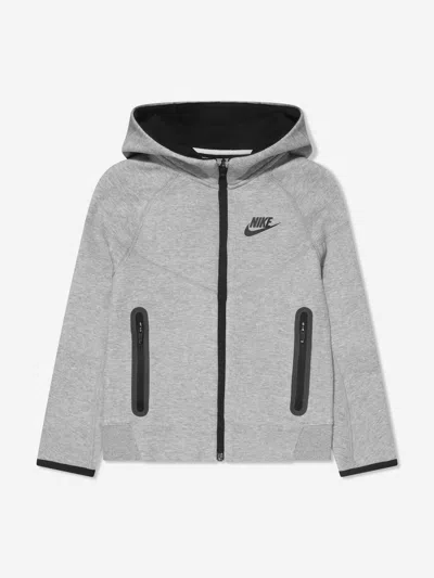 Nike Boys Tech Fleece Hooded Tracksuit In Grey