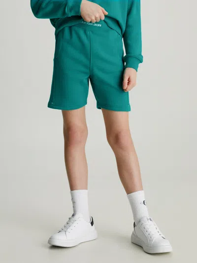 Calvin Klein Jeans Est.1978 Calvin Klein Jeans Calvin Klein Boys Intarsia Logo Terry Shorts In Green