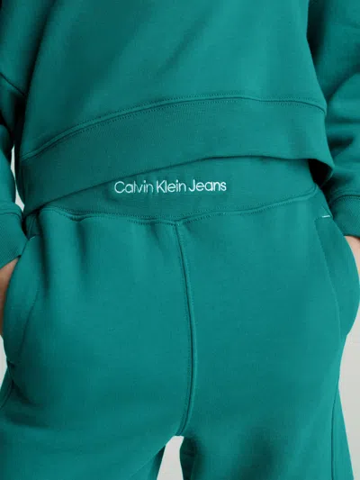 Calvin Klein Jeans Est.1978 Calvin Klein Jeans Calvin Klein Boys Intarsia Logo Terry Shorts In Green