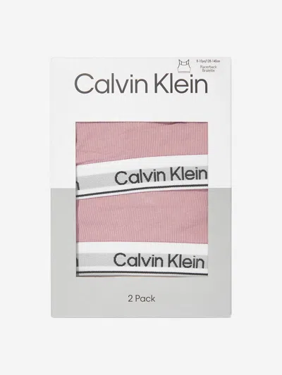 Calvin Klein Underwear Calvin Klein Girls Racerback Bralette Set In Pink