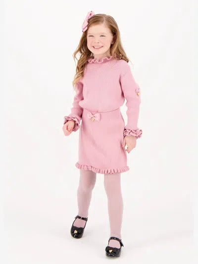 Angel's Face Angels Face Girls Troy Rib Knitted Skirt In Pink