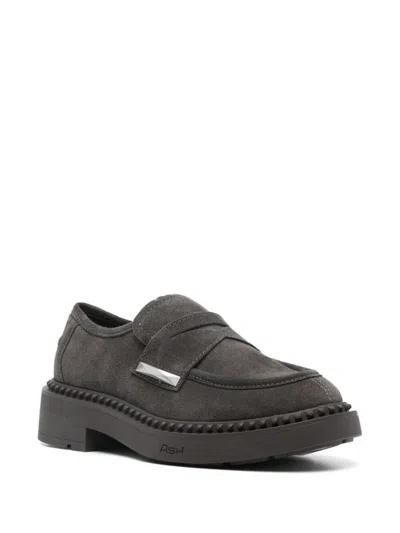 Ash Medusa Loafers In Gunmetal Suede In Grey