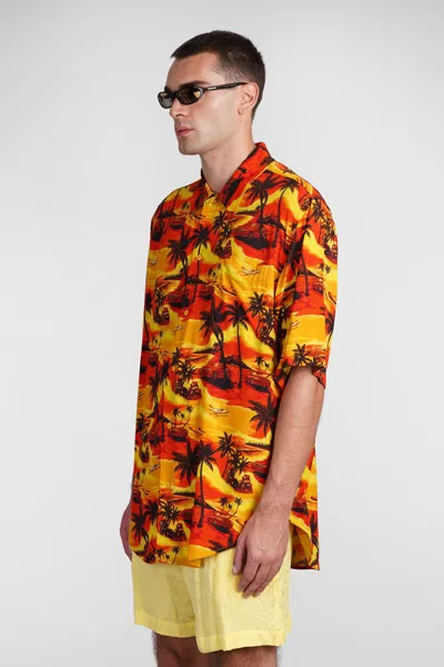 Balenciaga Orange Car Minimal Shirt In Multi