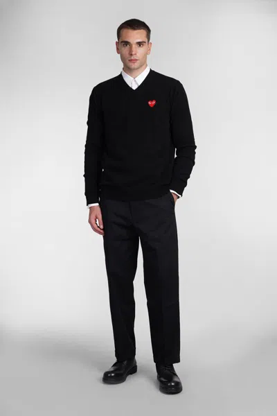 Comme Des Garçons Play Heart-patch Wool Jumper In Black