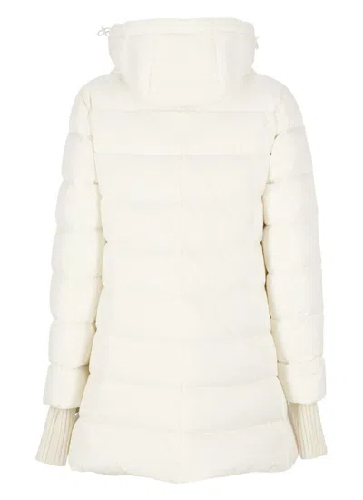 Herno White Down Jacket With Drawstring Hood In Tech Fabric Woman In White