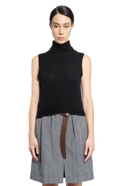 Prada Gessato Belted Paperbag Skirt In Grey