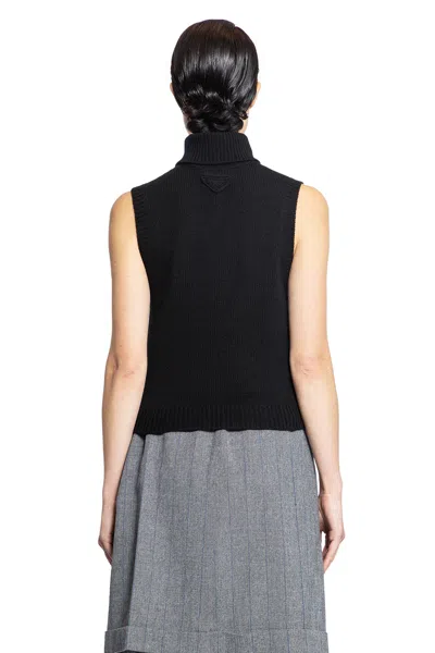 Prada Gessato Belted Paperbag Skirt In Grey