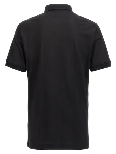 Dolce & Gabbana Chest Embroidered-logo Polo T-shirt In Black