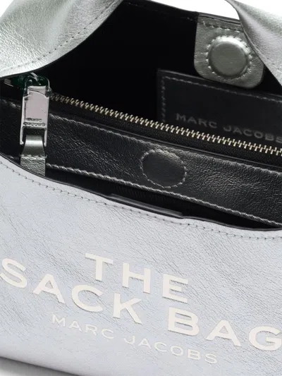 Marc Jacobs Women The Sack Mini Leather Hobo Bag In Silver