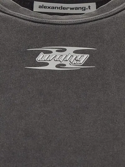 Alexander Wang T Alexanderwang. T Shrunken Logo Tee In Washedcedar