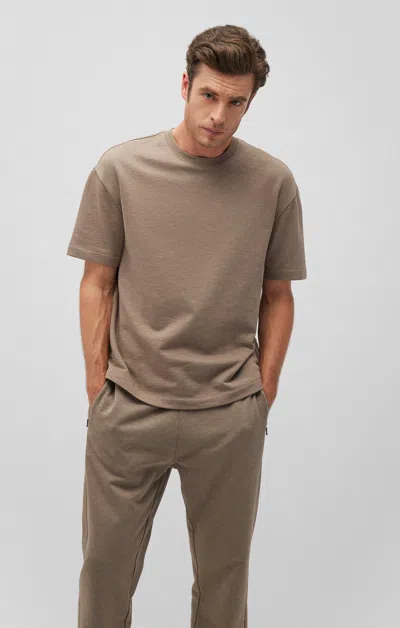 Mavi Drop Shoulder T-shirt In Brindle In Tan