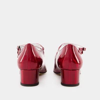 Carel Paris 'kina' Red Mary Janes With Straps And Block Heel In Red