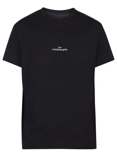 Maison Margiela Distorted Logo T-shirt In Black