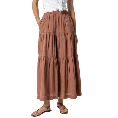 Lilla P Tiered Maxi Skirt In Burnt Sienna In Brown