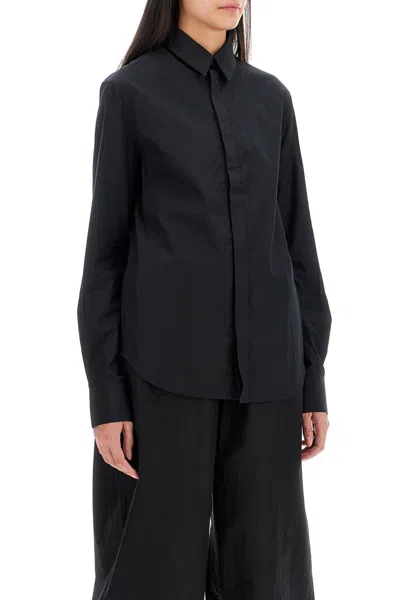 Shop Wardrobe.nyc Flared Cotton Shirt For Women In Black