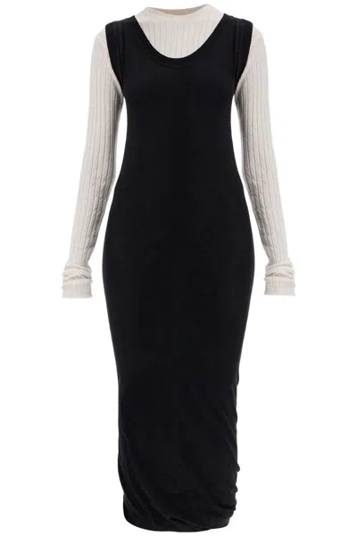 Marni Layered Knit Dress In Black