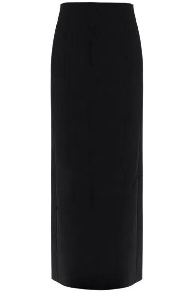 Shop Wardrobe.nyc Long Skirt In Grain De Poudre In Black