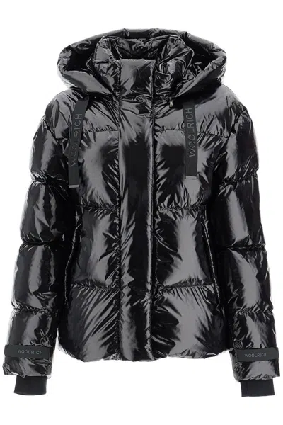 Shop Woolrich Shiny Nylon Down Jacket In Black