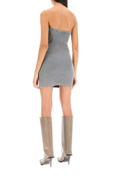 Shop Diesel Strapless Mini Dress With In Grey