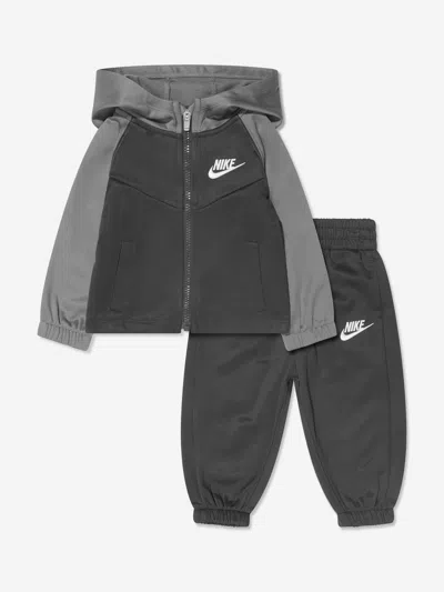 Nike Lifestyle Essential Logo-embroidered Tracksuit In Grey