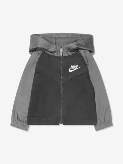 Nike Lifestyle Essential Logo-embroidered Tracksuit In Grey