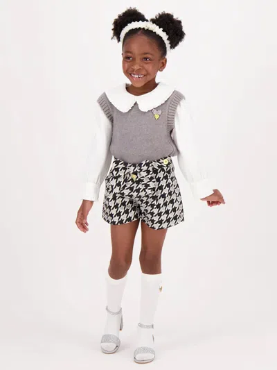 Angel's Face Angels Face Girls Laetitia Houndstooth Shorts With Bow In Black