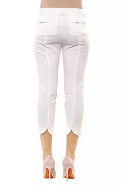 Peserico Side-slit Cropped Stretch Pants In White