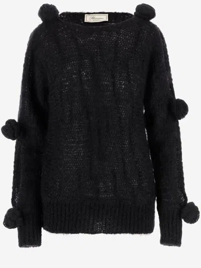 Shop Blumarine Mohair Blend Sweater With Roses