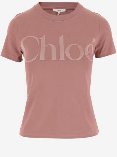 Shop Chloé Chloè Cotton Jersey T Shirt With Logo